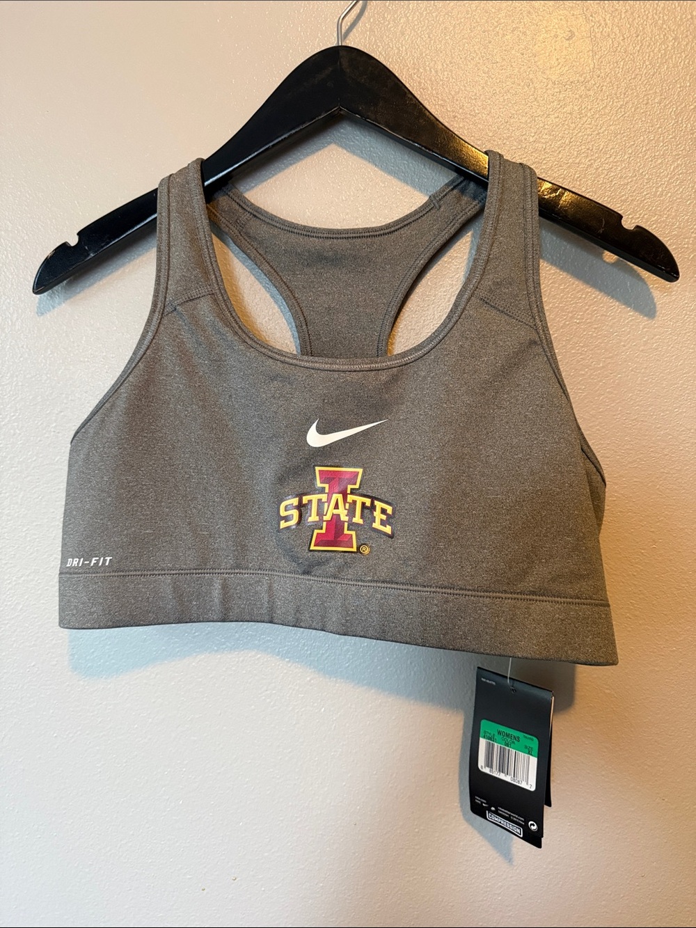 Nike Iowa State Cyclones Pro Combat Compression Gray Sports Bra Reversible XL